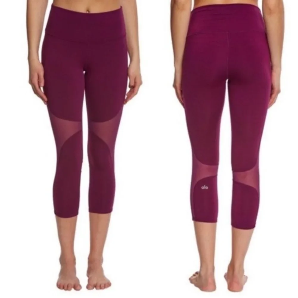Alo Yoga High Waist Coast Capri Mesh Leggings Size S